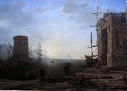 Gellee Claude,dit le Lorrain Harbour view at sunrise Sweden oil painting artist